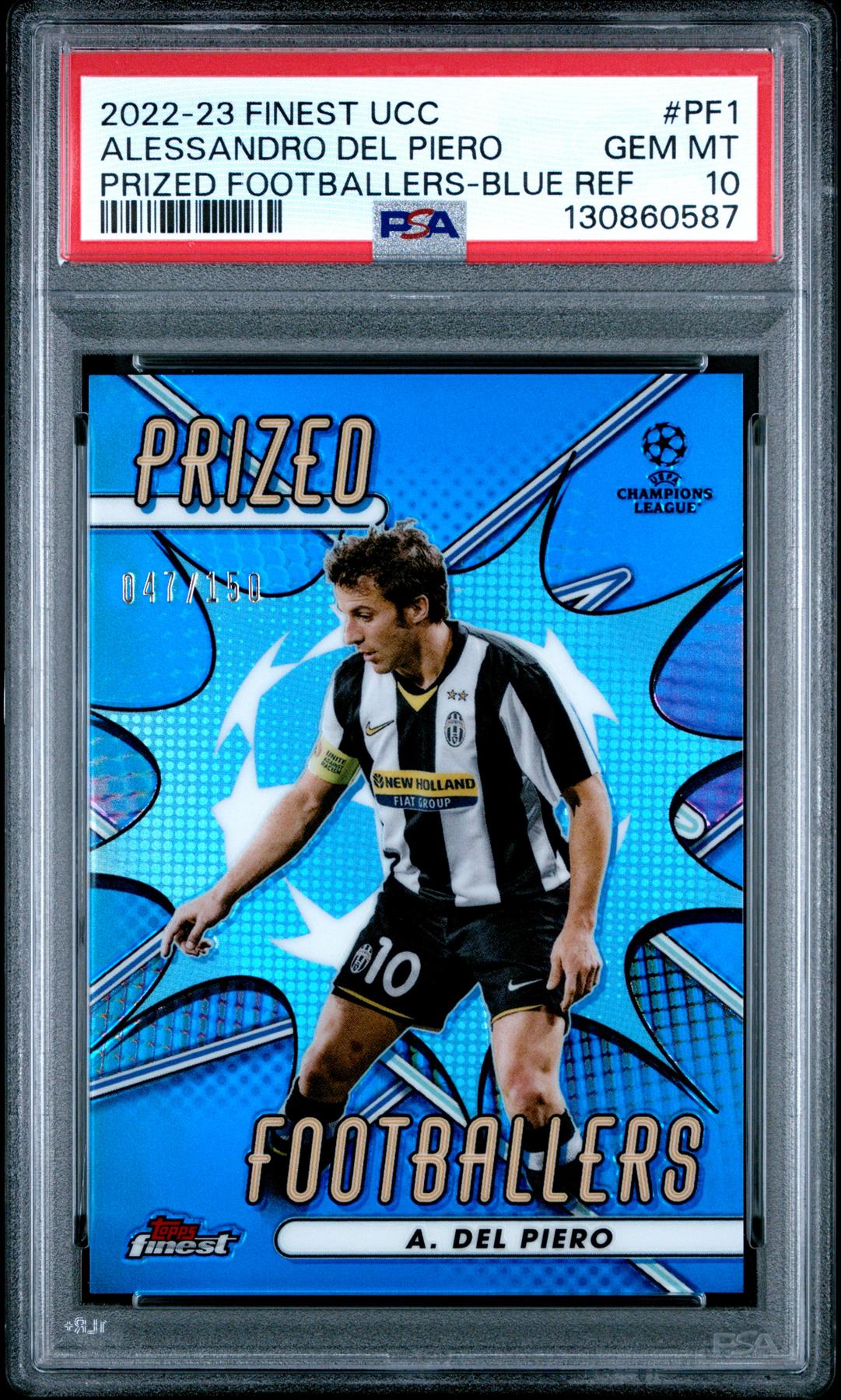 2022-23 Topps Finest Alessandro Del Piero Prized Footballers Blue