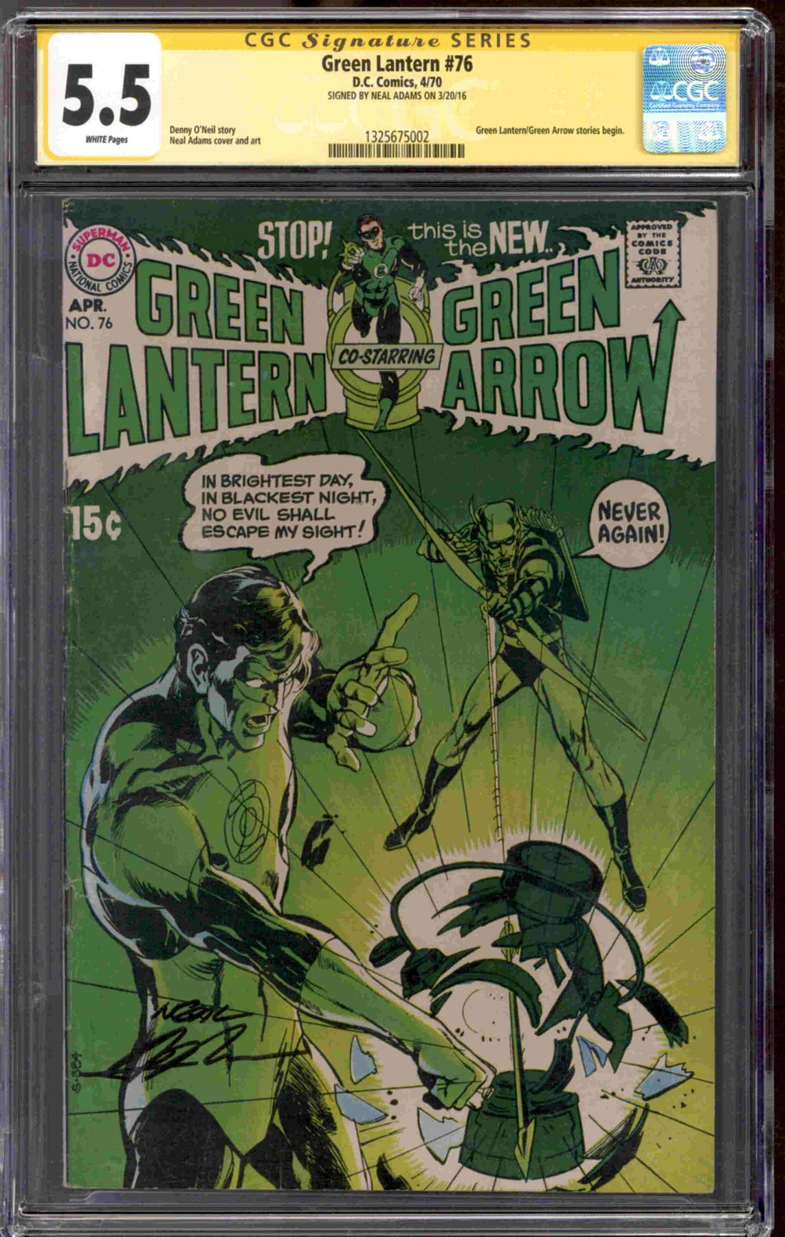 Green Lantern 76 Neal Adams Signature Series Cgc 55 W 1325675002 Da Card World 6466