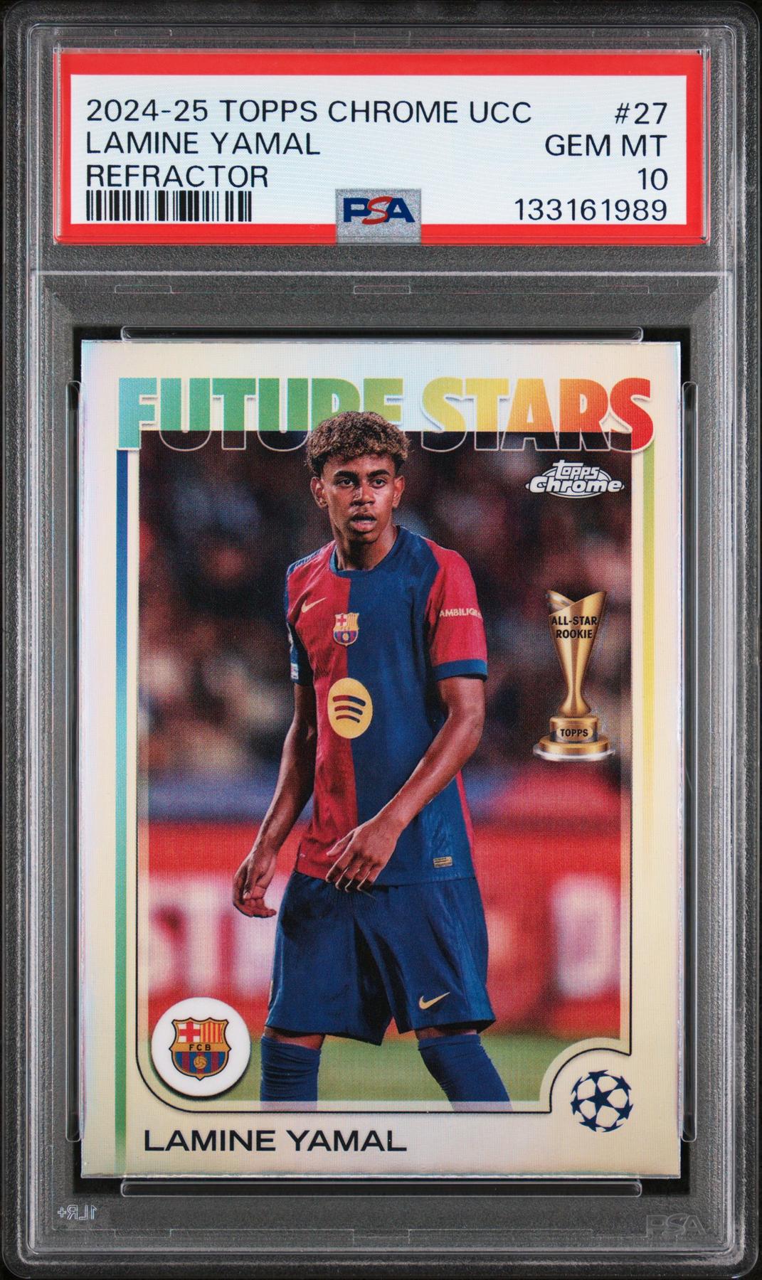 2024/25 Topps Chrome UEFA Lamine Yamal Refractor PSA 10 #27 | DA