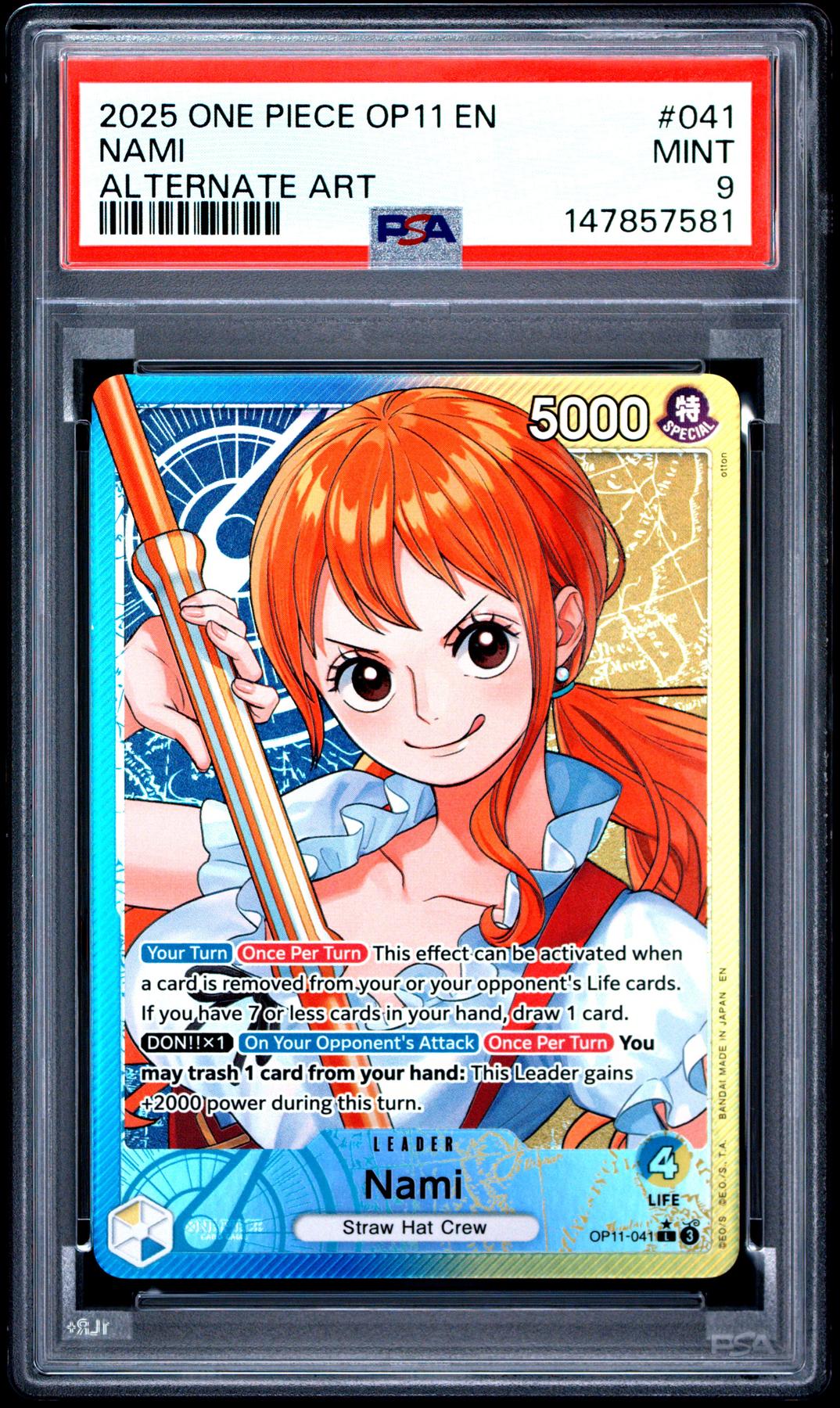 nami3様 2025 One Piece A Fist of Divine Speed Nami Alternate Art #041 PSA