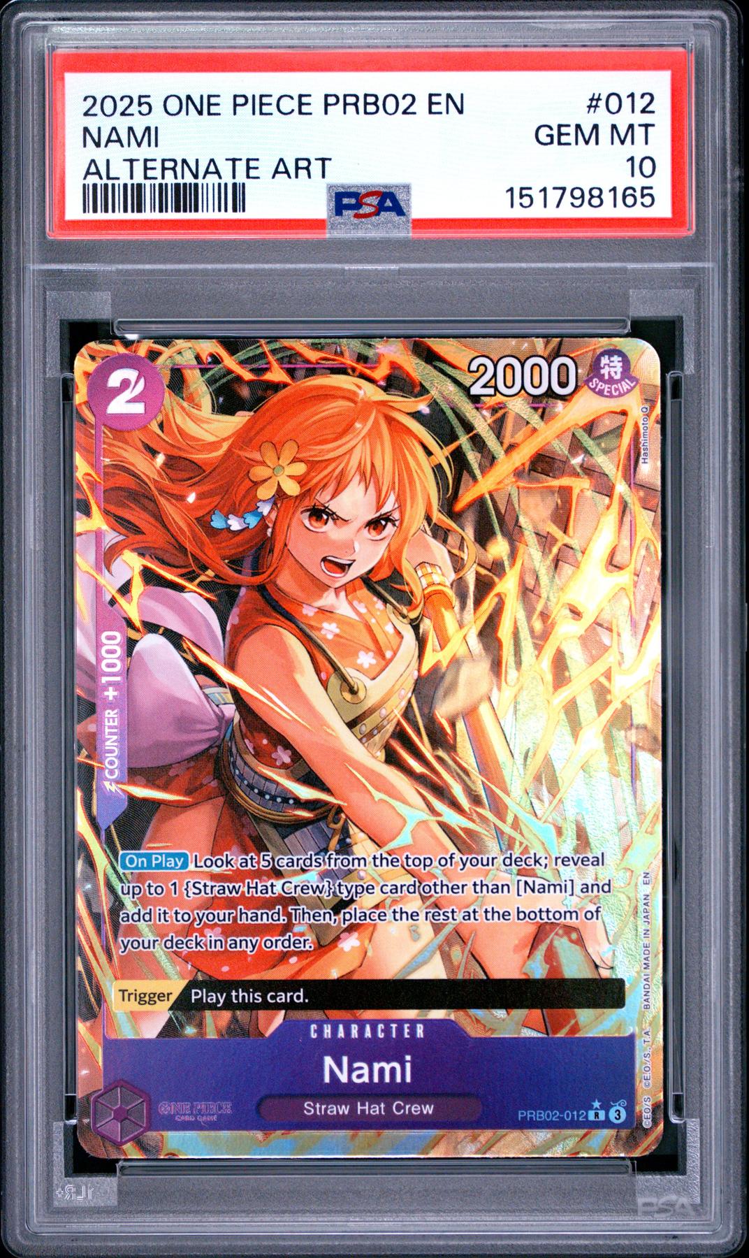 2025 One Piece The Best Vol.2 Nami Alternate Art #012 PSA 10 | DA