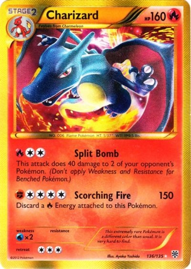 Pokemon Plasma Storm Single Charizard Secret Rare 136/135 - NEAR MINT ...