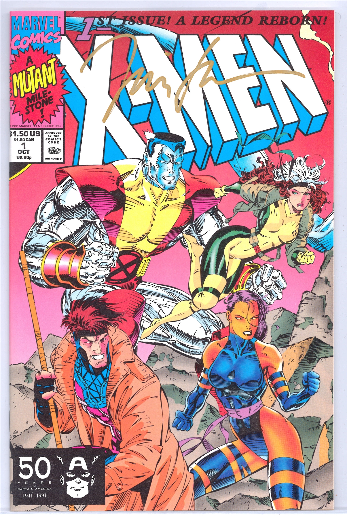 X-Men V.2 #1 NM Jim Lee Signed Gambit and Colossus Cover | DA Card World