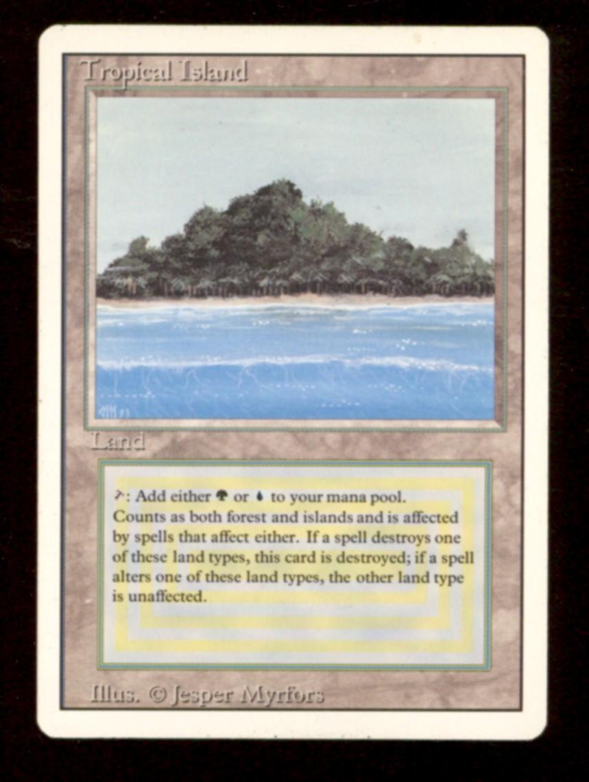 Magic the Gathering 3rd Ed Revised Tropical Island MODERATELY