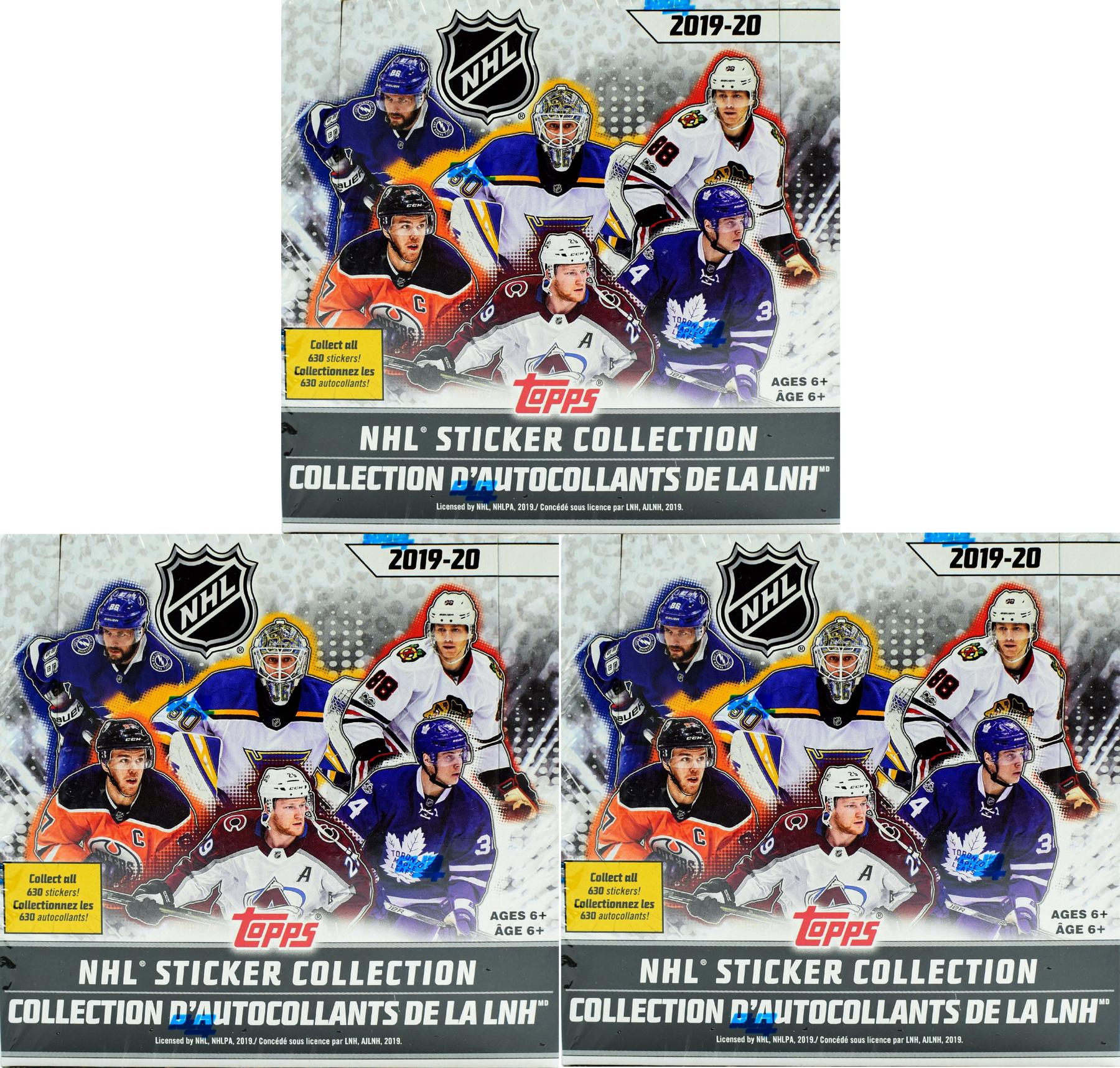 2019/20 Topps NHL Hockey Sticker Collection Box (Lot of 3) DA Card World