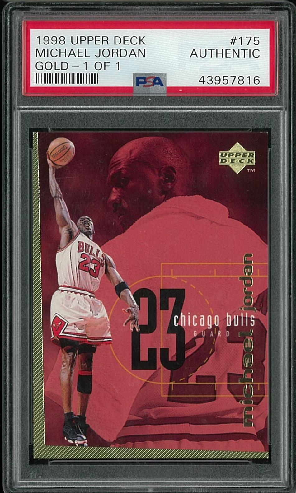 1998 Upper Deck Michael Jordan Gold 1/1 Checklist Card #175 PSA TRUE 1/