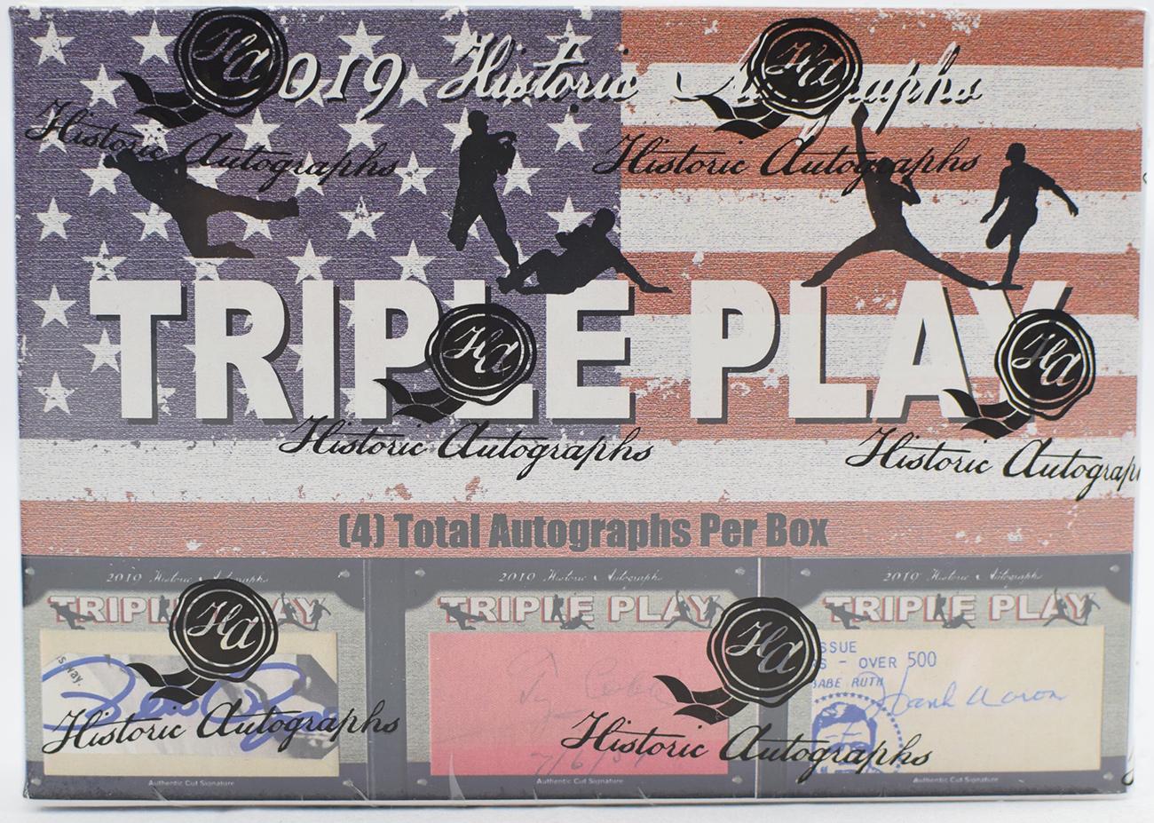 2019 Historic Autographs Triple Play Baseball Hobby Box | DA Card