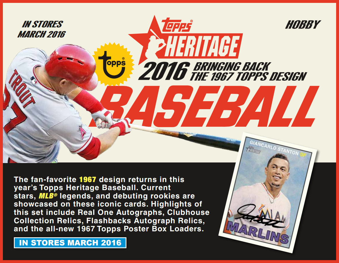 2016 Topps Heritage Baseball Hobby Box (Presell)