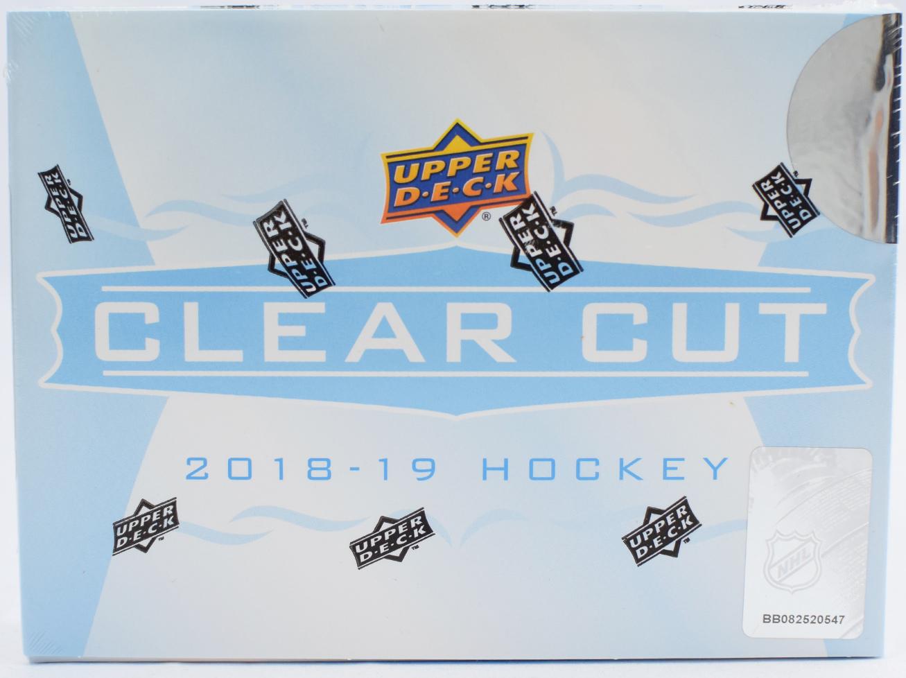 2018/19 Upper Deck Clear Cut Hockey Hobby Box DA Card World