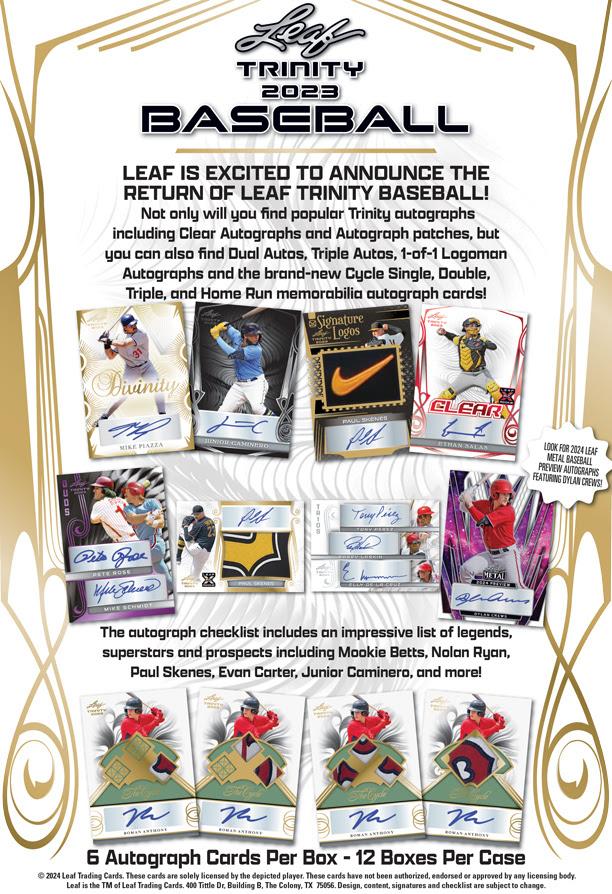2023 Leaf Trinity Baseball Hobby 12Box Case (Presell) DA Card World