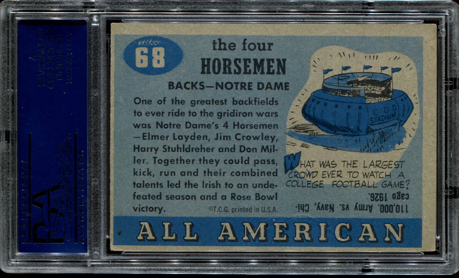 1955 Topps All American Football #68 The Four Horsemen PSA 3 (VG) *2064 ...