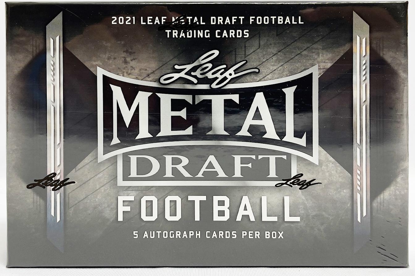 2021 Leaf Metal Draft Football Hobby Box DA Card World