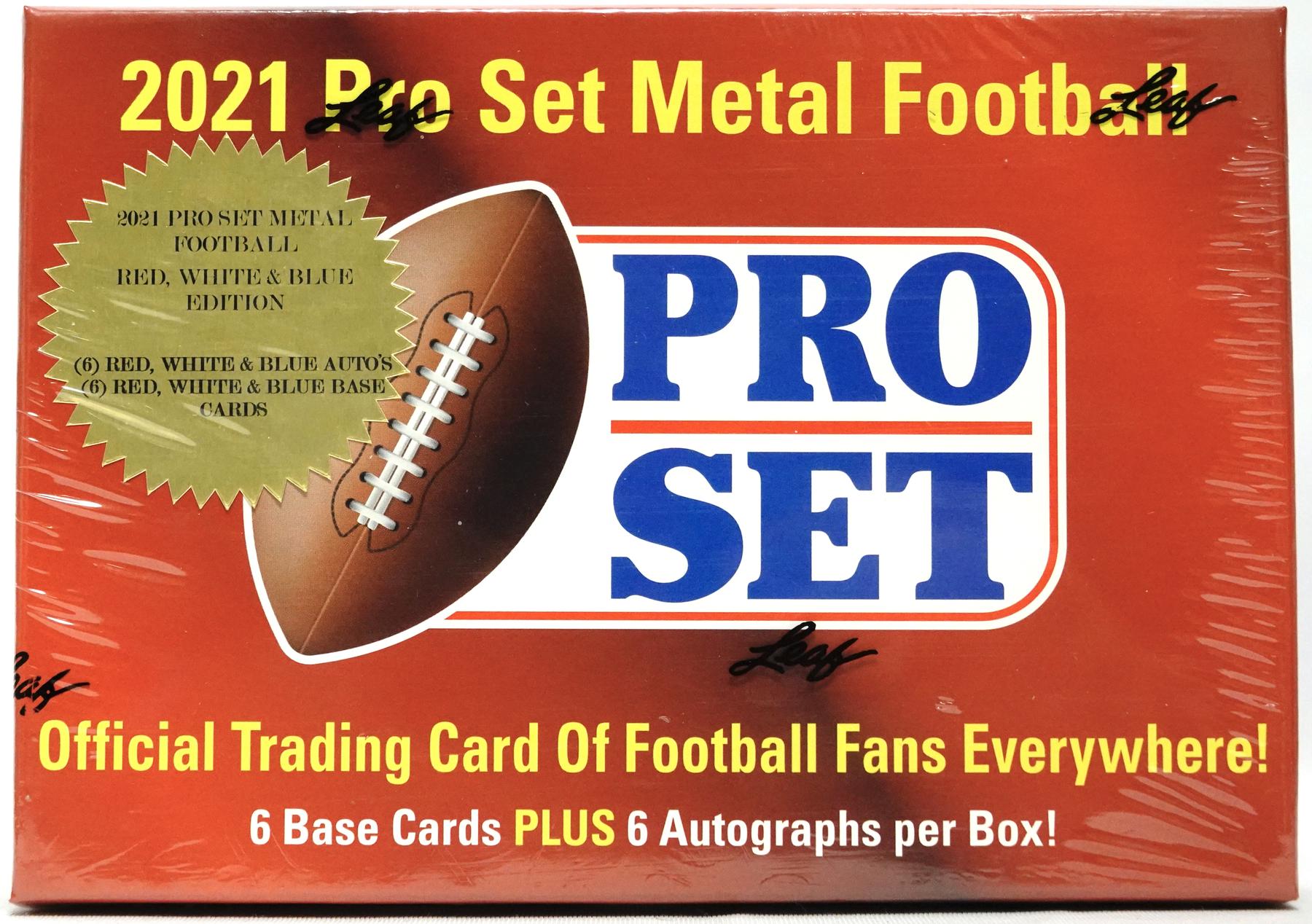 2021 Leaf Pro Set Metal Red White Blue Football Hobby Box | DA Card World