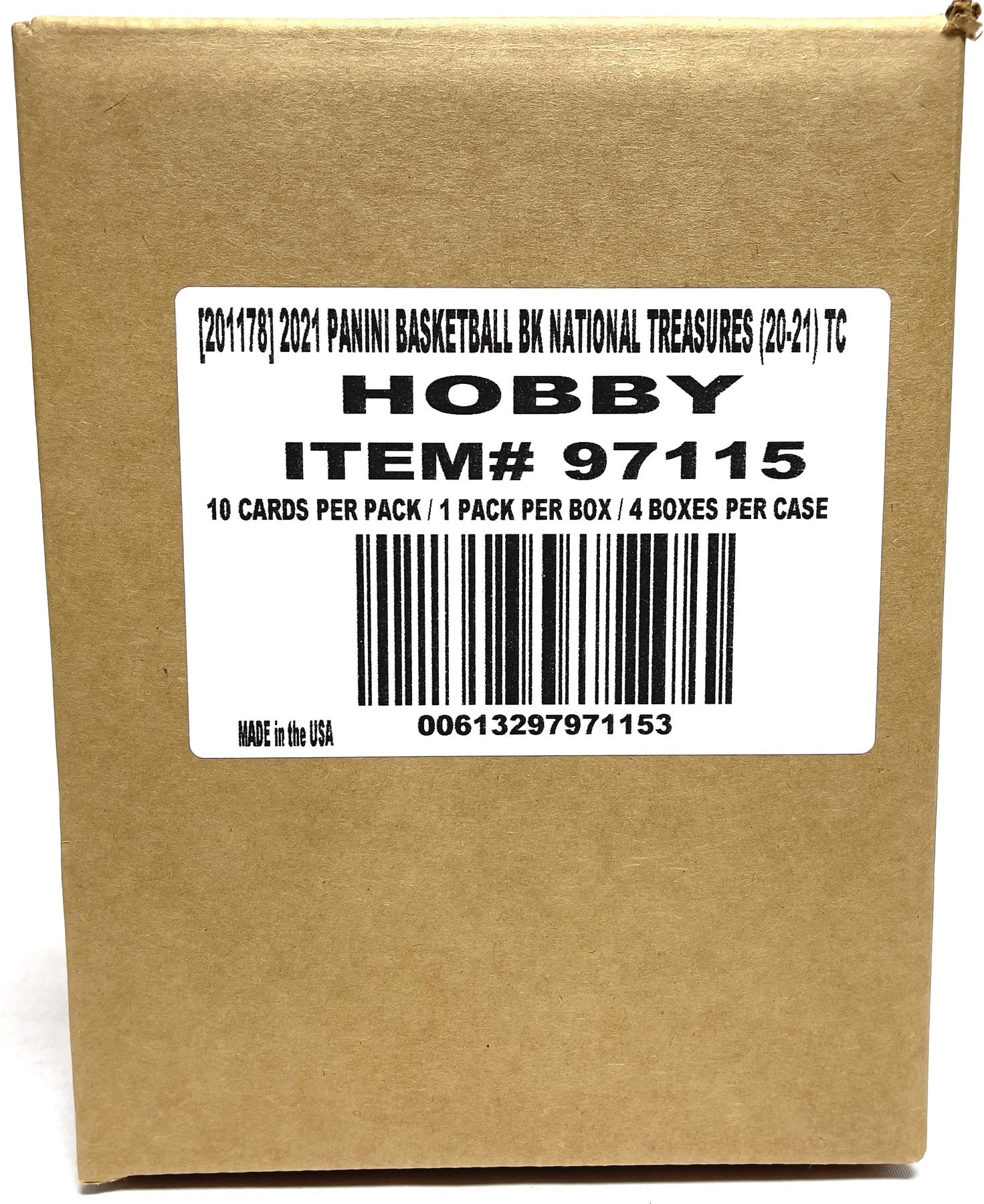 2020/21 Panini National Treasures Basketball Hobby 4-Box Case