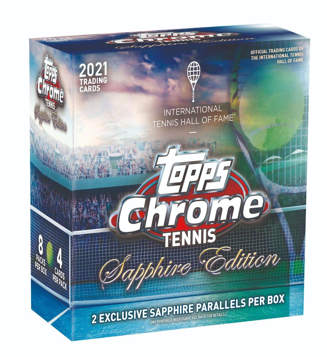 2021 Topps Chrome Sapphire Tennis Hobby Box DA Card World