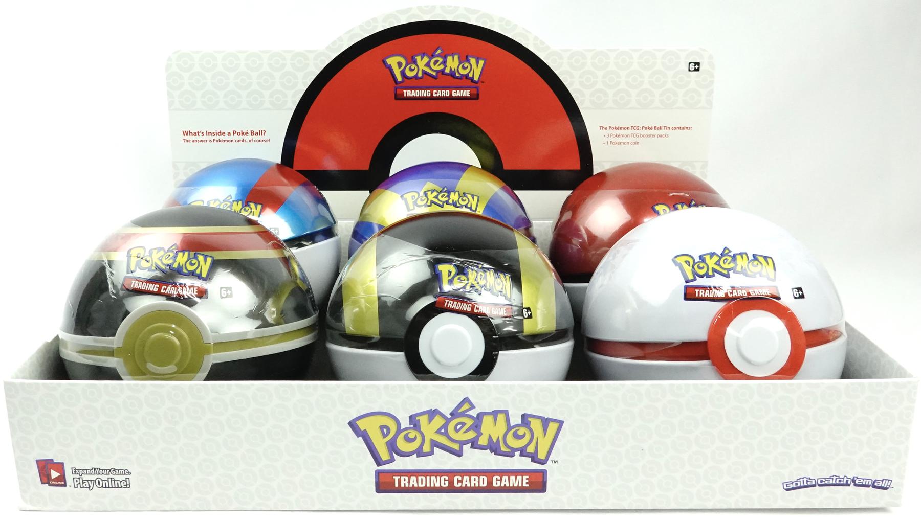 Set of 6 Poké Ball Tins Pokémon TCG EMPTY w/coins 