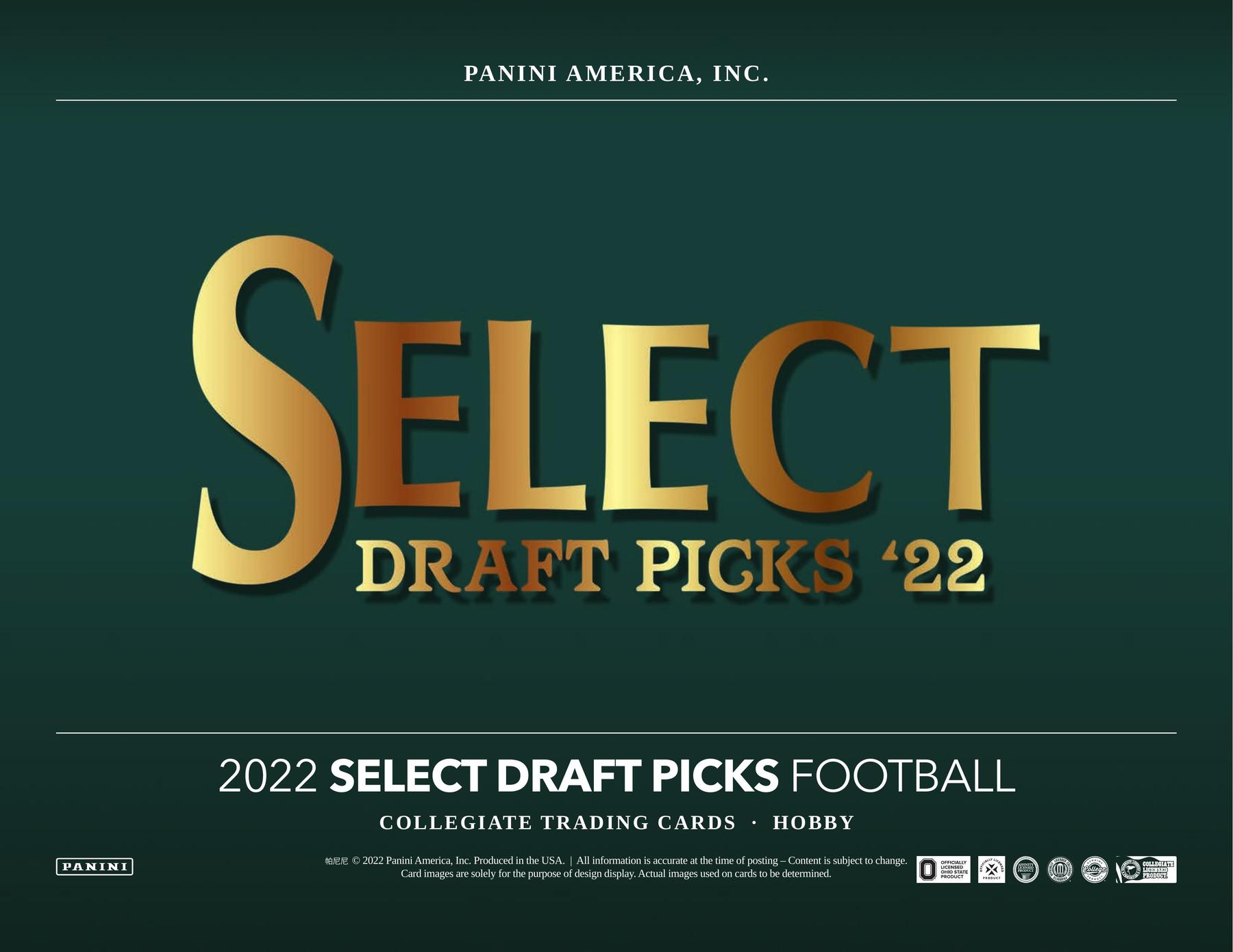 2022 Panini Select Draft Picks Football Hobby 12Box Case (Presell