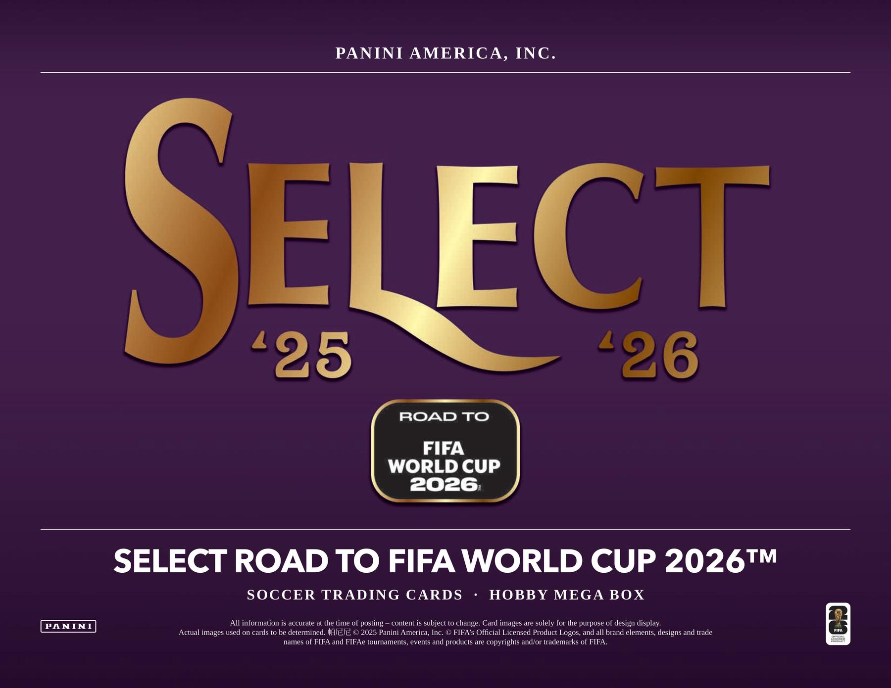 2025/26 Panini Select Road to FIFA World Cup Soccer Mega Hobby 20