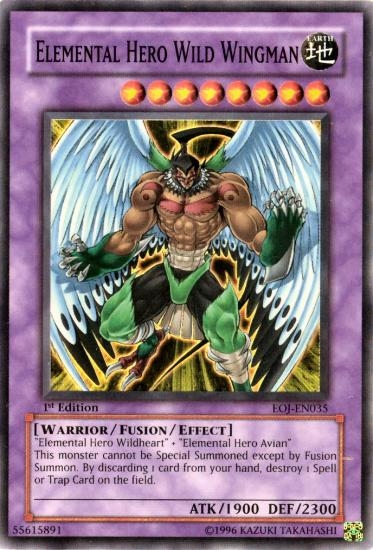 Yu-Gi-Oh Enemy of Justice Single Elemental Hero Wild Wingman Super Rare ...