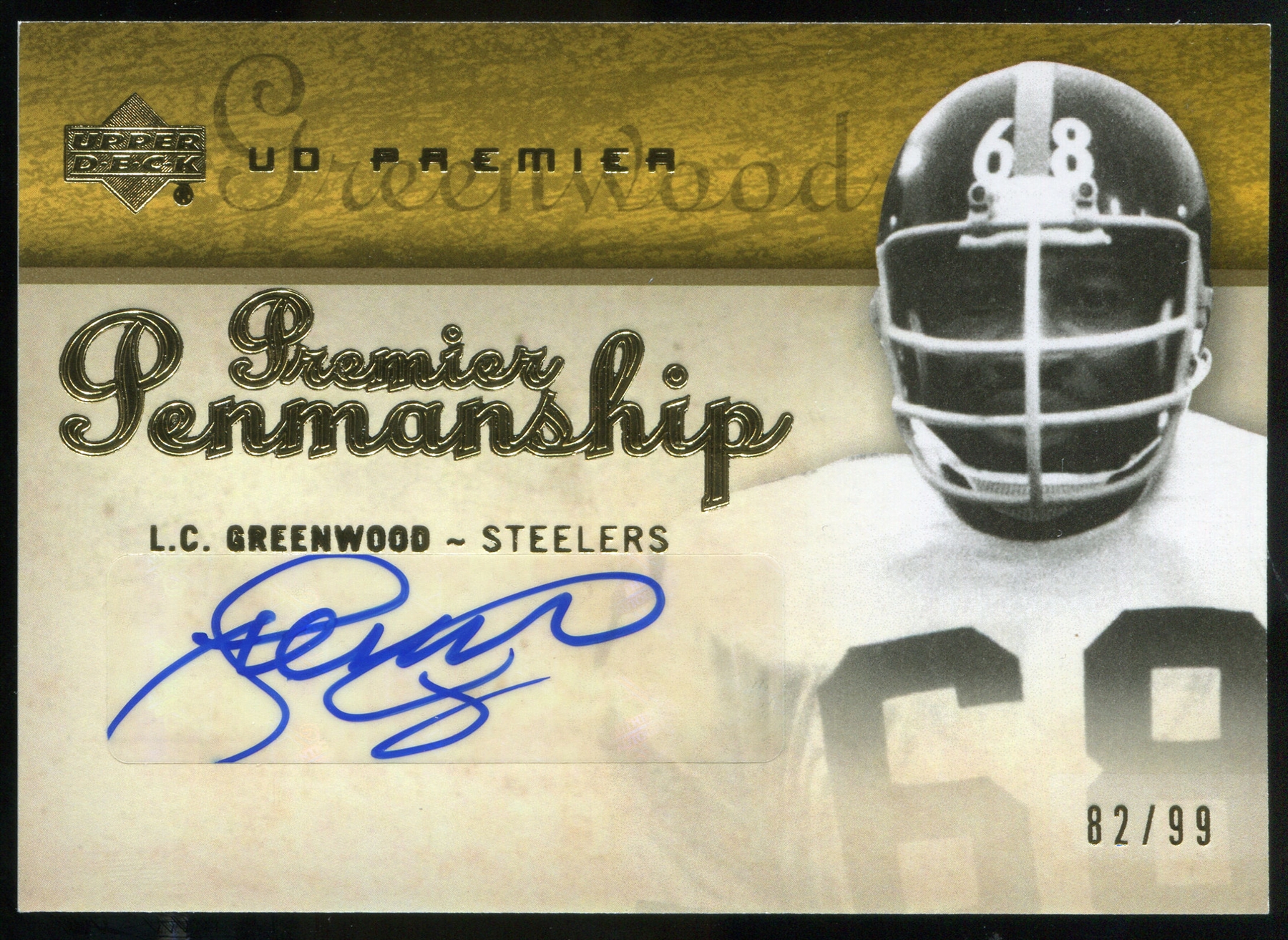 2007 Upper Deck Premier Penmanship Autographs Gold #PPLG L.C. Greenwood ...