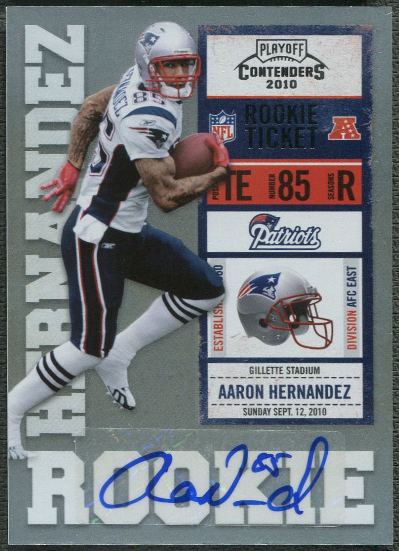 2010 Playoff Contenders #101 Aaron Hernandez Rookie Auto | DA Card World