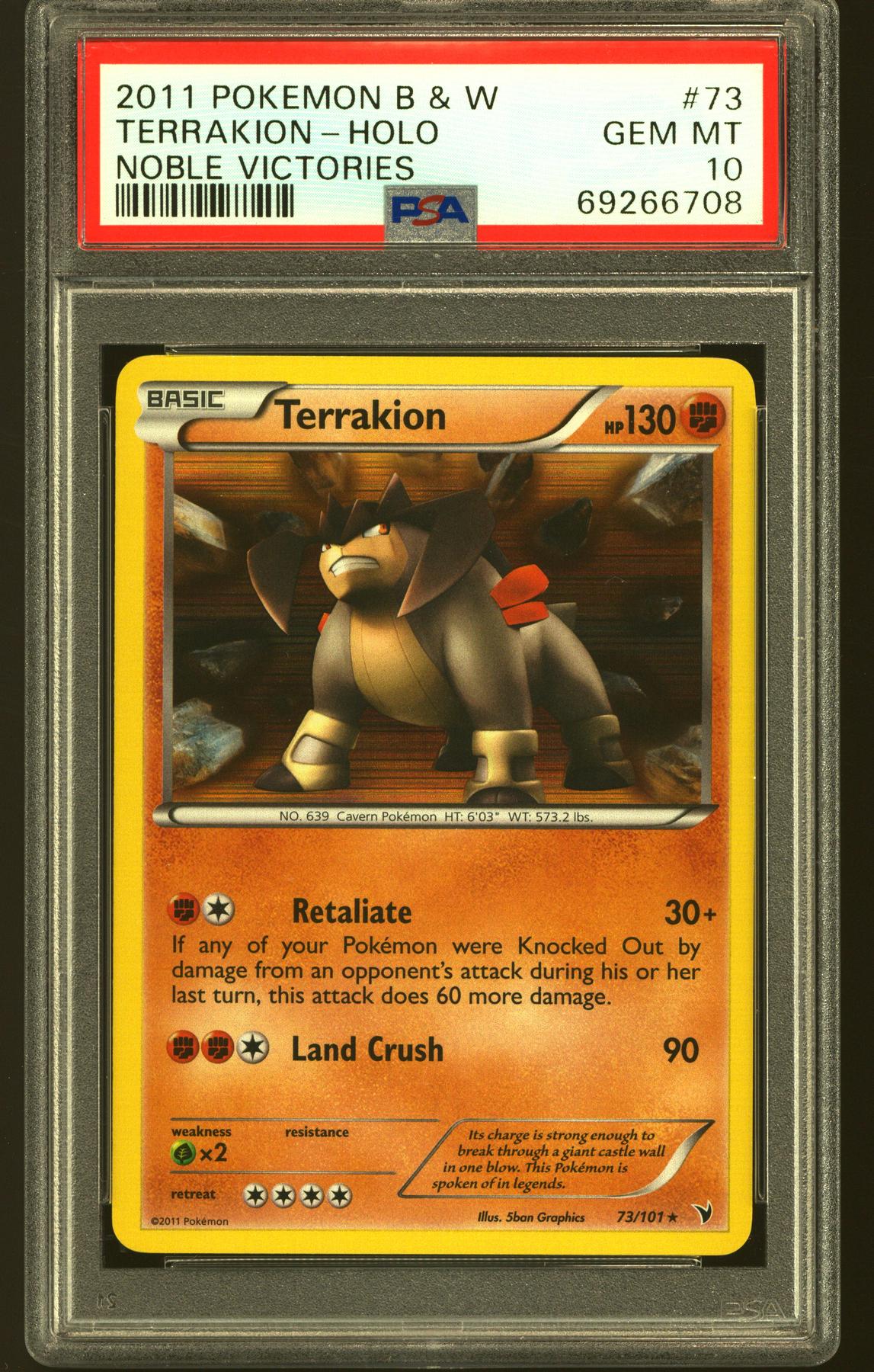 Pokemon Noble Victories Terrakion 73/101 PSA 10 GEM MINT POP 5 | DA Card  World