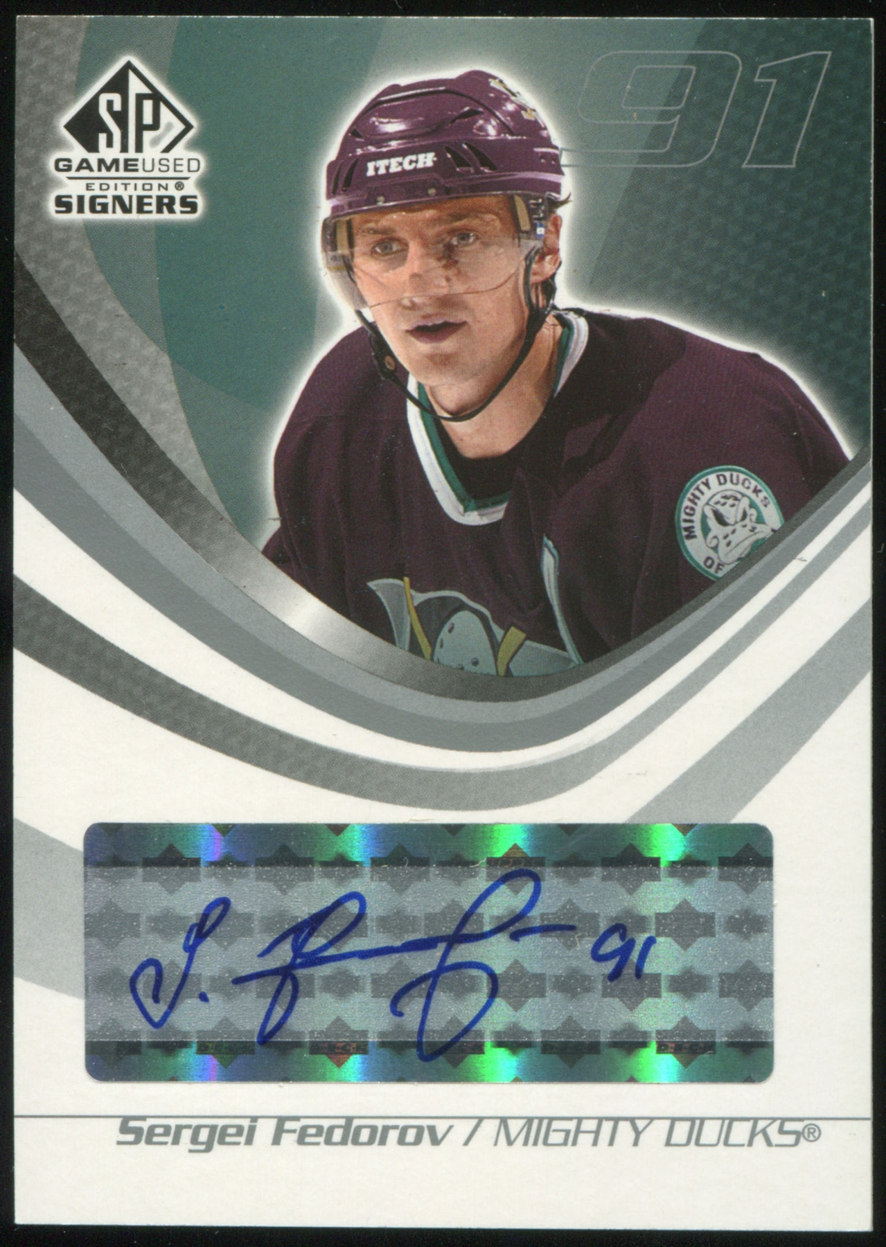 2003/04 Upper Deck SP Game Used Signers #SPSSF Sergei Fedorov Autograph ...