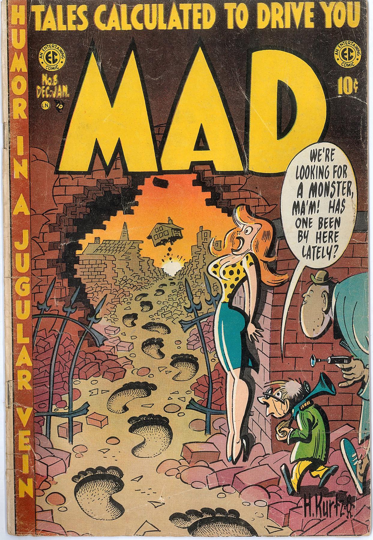 Mad #8 VG+ Harvey Kurtzman Cover EC Comics | eBay