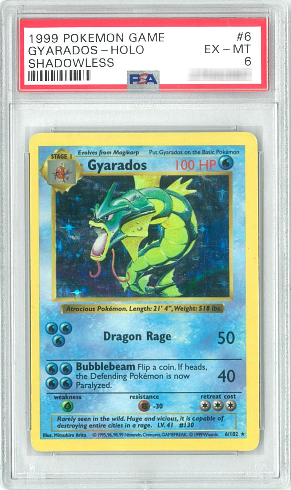 Pokemon Base Set Shadowless Gyarados 6/102 Holo Rare PSA 6 | eBay