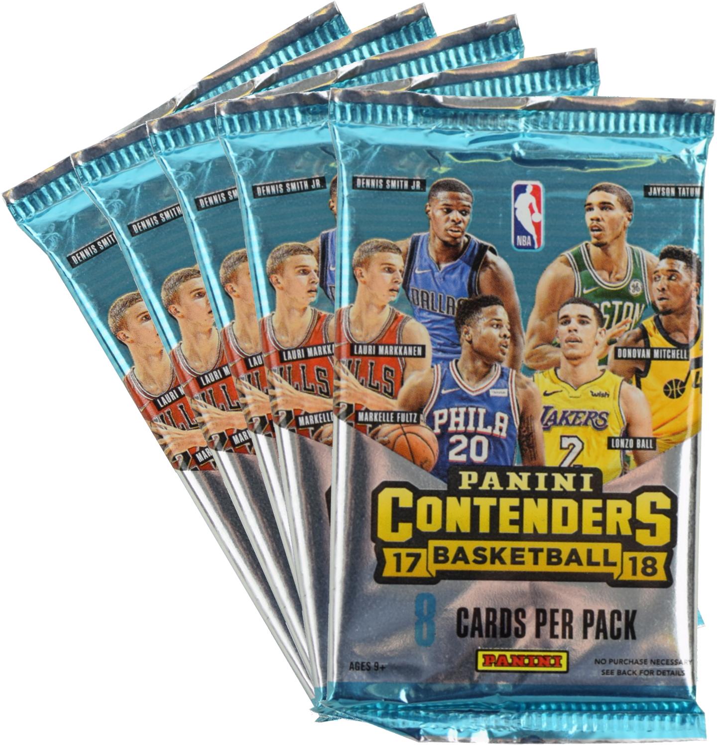 2017/18 Panini Contenders Basketball Blaster Pack (Lot of 5) = 1