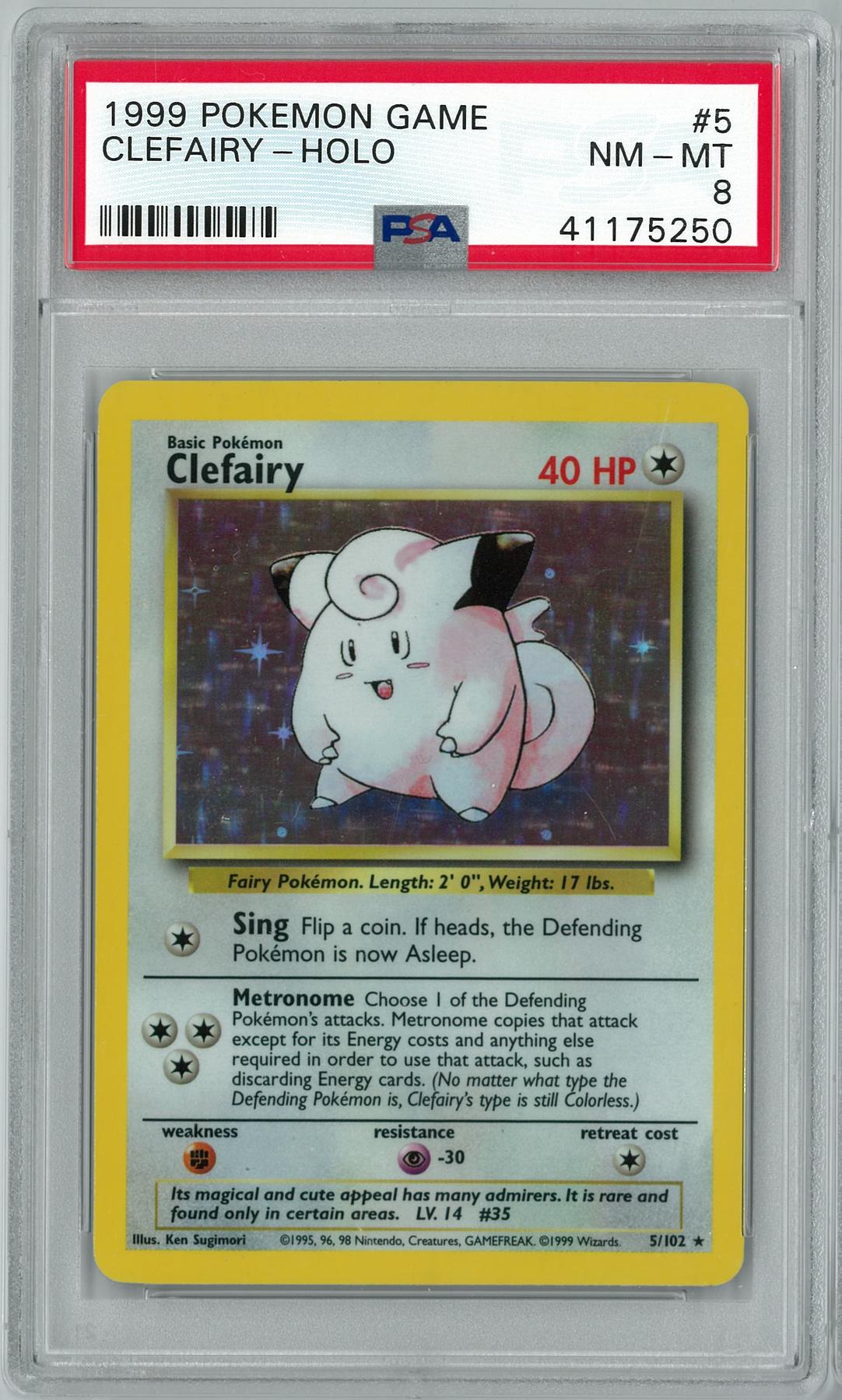 Pokemon Base Set Unlimited Clefairy 5/102 PSA 8 | DA Card World