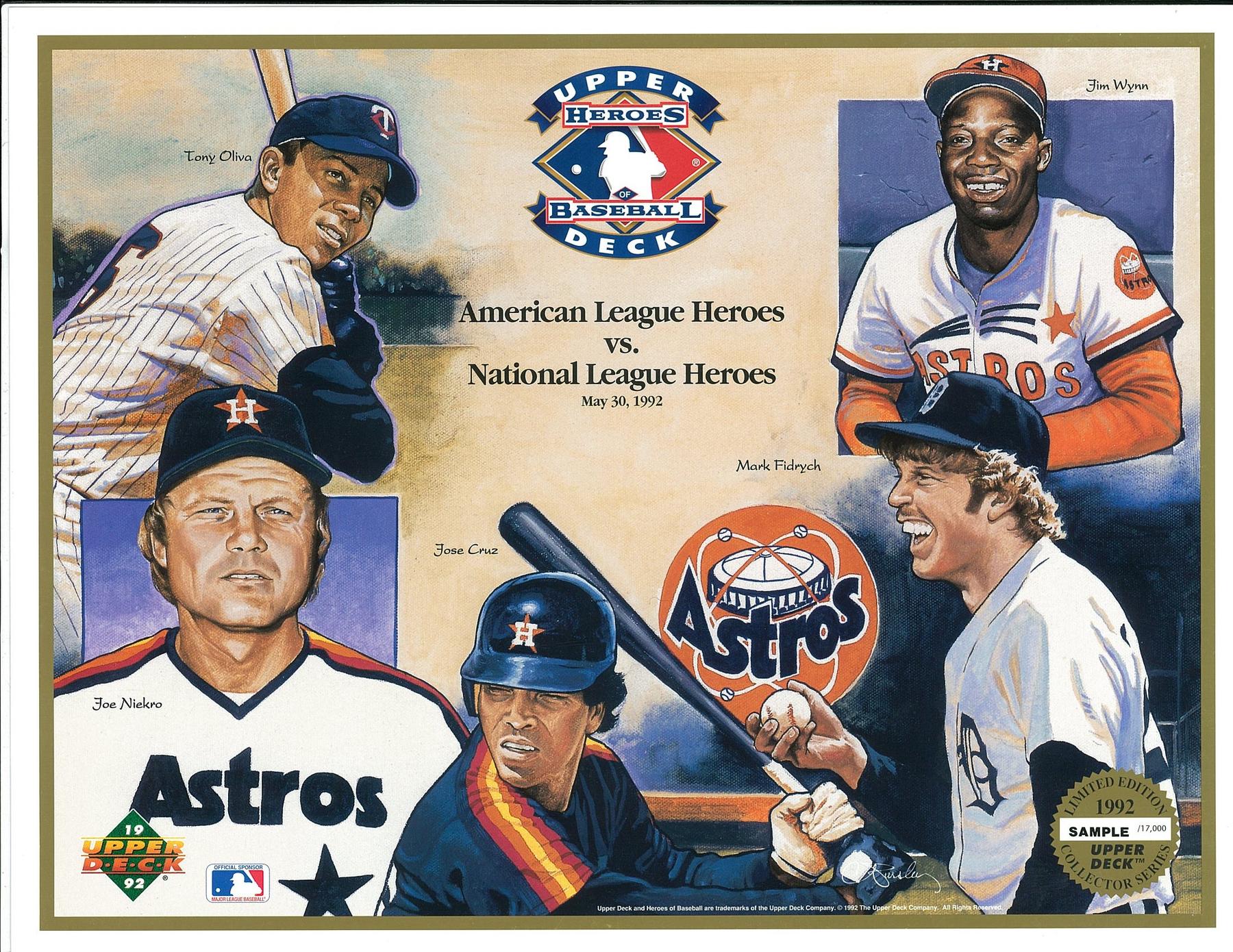 1992 Upper Deck Heroes Of Baseball AL Vs NL Commemorative Sheet DA 1992-upper-deck-heroes-of-baseball-al-vs-nl-commemorative-sheet-da