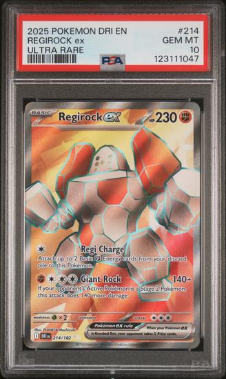 Image for 2025 Pokemon Destined Rivals Regirock Ex Ultra Rare #214 PSA 10