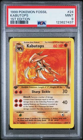 Image for 1999 Pokemon Fossil Kabutops 1st Edition 24/62 PSA 9