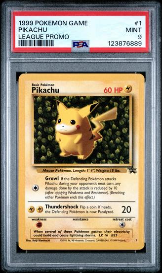 Image for 1999 Pokemon League Promo Pikachu #1 PSA 9