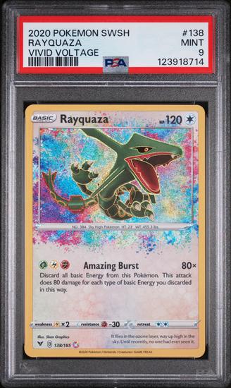 Image for 2020 Pokemon Vivid Voltage Rayquaza  Amazing Rare 138/185 PSA 9