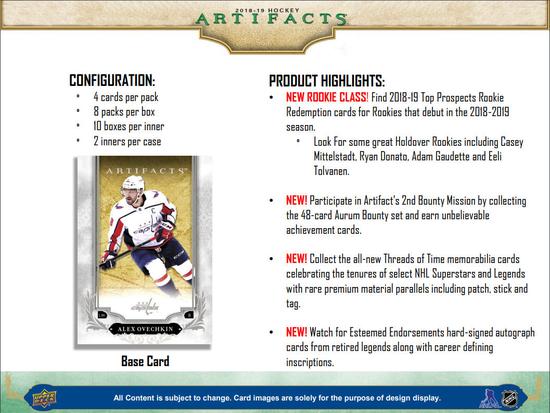 Image for 2018/19 Upper Deck Artifacts Hockey Hobby Box