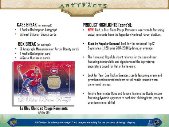 Image for 2018/19 Upper Deck Artifacts Hockey Hobby Box