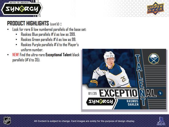 Image for 2018/19 Upper Deck Synergy Hockey Hobby Box