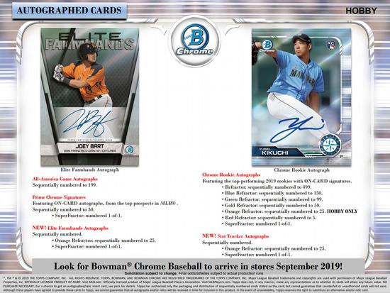 2019 BOWMAN CHROME BASEBALL HOBBY BOX | eBay