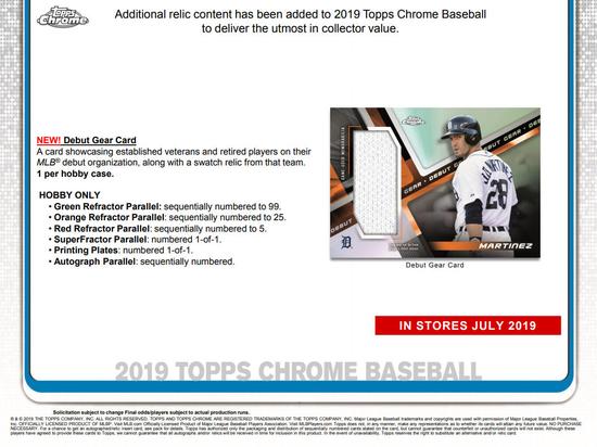 Image for 2019 Topps Chrome Baseball Hobby Box