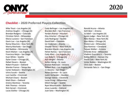 Image for 2020 Onyx Preferred Players Collection Baseball Hobby 3-Box Case (Reed Buy)