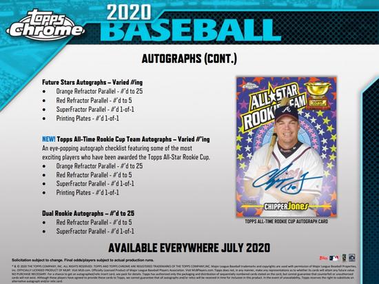 Image for 2020 Topps Chrome Baseball Hobby Jumbo Box