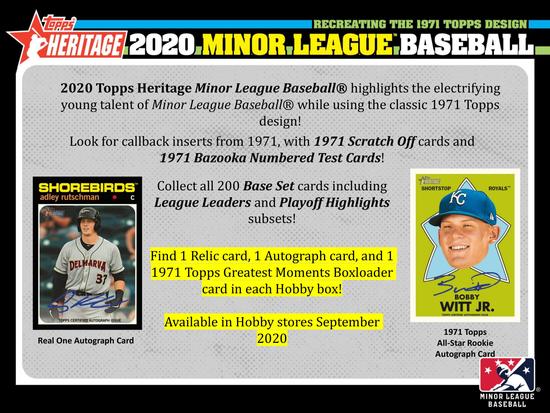 Image for 2020 Topps Heritage Minor League Baseball Hobby Box