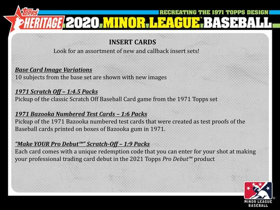 Image for 2020 Topps Heritage Minor League Baseball Hobby Box