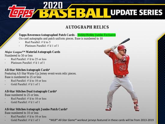 Image for 2020 Topps Update Series Baseball Hobby Jumbo Box