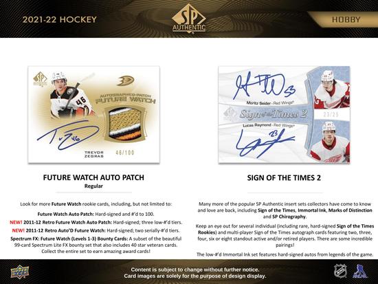 Image for 2021/22 Upper Deck SP Authentic Hockey Hobby Box