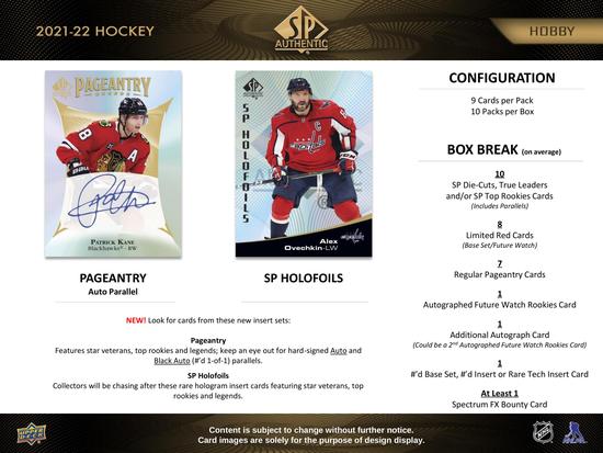 Image for 2021/22 Upper Deck SP Authentic Hockey Hobby Box