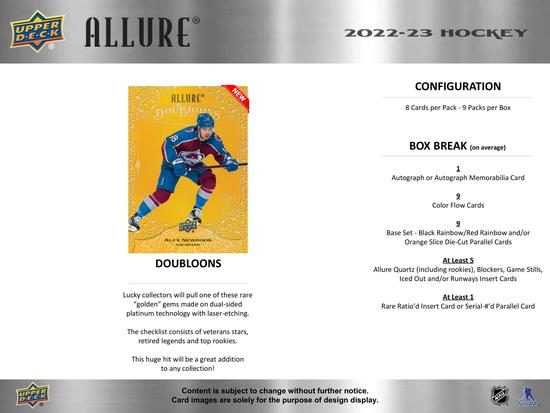Image for 2022/23 Upper Deck Allure Hockey Hobby 18-Box Case