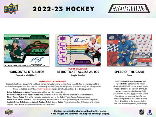 Image for 2022/23 Upper Deck Credentials Hockey Hobby Box